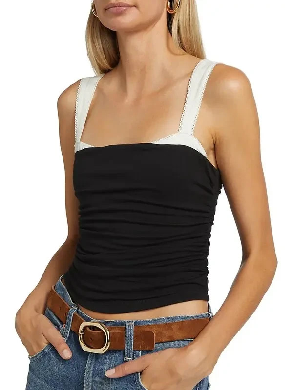 Ruched two-tone tank top Free People Size M