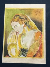 Rembrandt Van Rijn Drawing on paper (Handmade) signed and stamped mixed media.