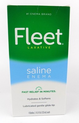 Fleet Laxative Saline Enema for Adult Constipation 4 Bottles 4.5 Oz. each