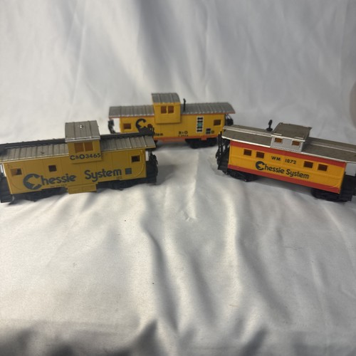 Sistema de ajedrez escala HO 3 piezas C&O 3465 WM 1872 B&O C3966 tren de plástico caboose | Zustand: Used