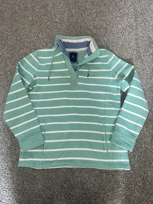 Crew Clothing Damenpullover, Größe 10, Streifen, 1/4-Reißverschluss, Pullover, Pulli, (xxx)
