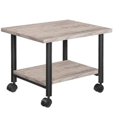 2-Tier Printer Stand Cart on Wheels, Mobile Storage Rack for Home Office