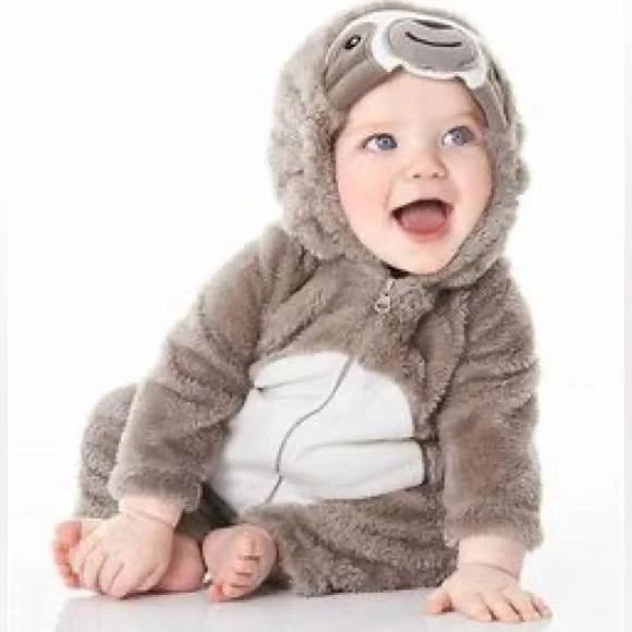 NWT Carter's 18M SLOTH Warm Hoodie Jacket & Pants Outfit Set Dress Up Costume