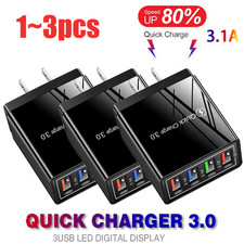 4 Port USB Wall Charger USB Fast Quick Charge QC 3.0 Power Adapter Plug US Lot