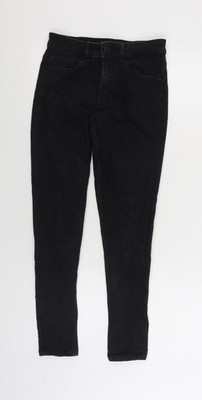 Marks and Spencer Damen Schwarz Baumwolle Skinny Jeans Größe 8 L25 Normaler Reißverschluss