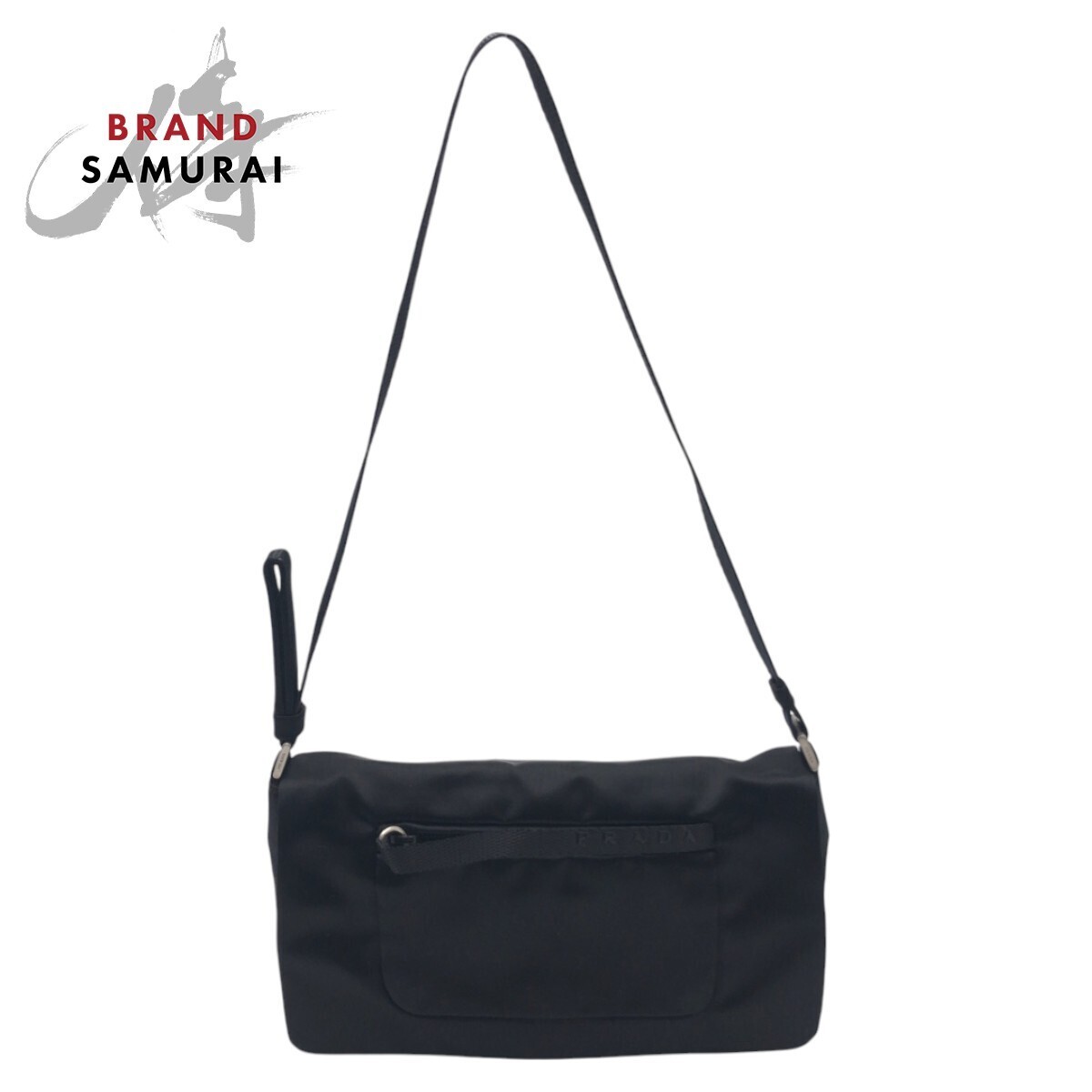 Prada Black Satin Shoulder Bag 411294 with Gold Hardware