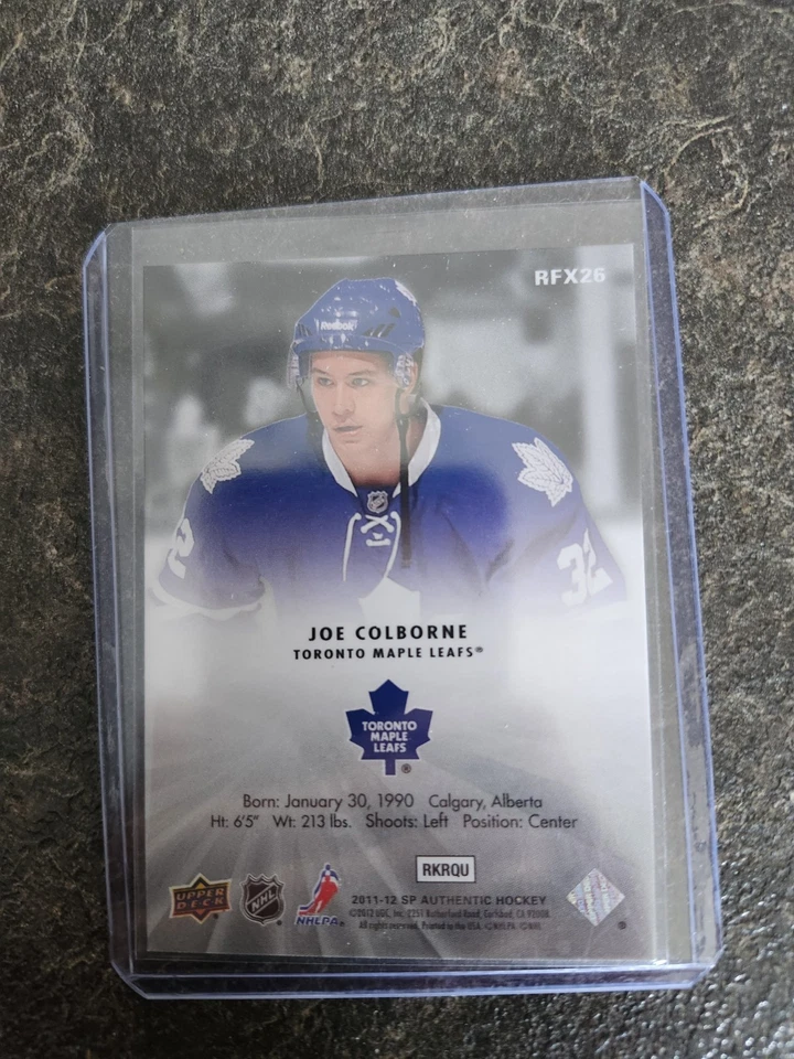 2011-12 Sp Authentic Rookie Holo FX Joe Colborne Card# RFX26 - Image 2 of 2