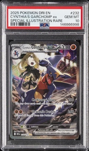 2025 POKEMON DRI EN-DESTINED RIVALS #232 CYNTHIA'S GARCHOMP EX PSA 10