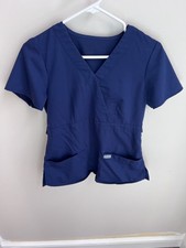 Grey's Anatomy By Barco Classic Riley Scrub Top Style  4153 Navy Blue XS