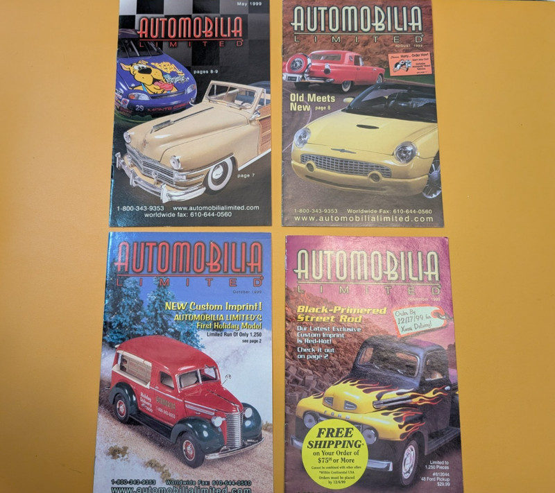 Vintage 1999 Eastwoods Automobilia Catalog Lot 4 Diecast Toy Vehicle Models Rare