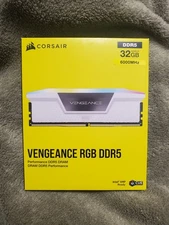 BRAND NEW CORSAIR VENGEANCE RGB 32GB (2x16GB) DDR5 6000MHz C36 UDIMM - WHITE