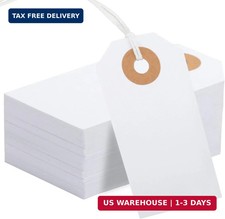 150PCS Blank Shipping Tag, 2 3/4 x 1 3/8 inches Manila Label Tags with String Re
