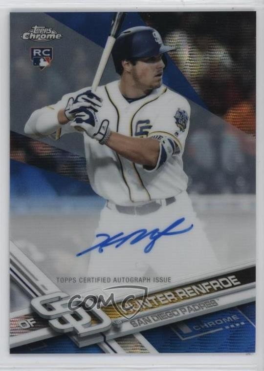 2017 Topps Chrome Rookie Blue Wave Refractor /75 Hunter Renfroe #RA-HR Auto 1n1p