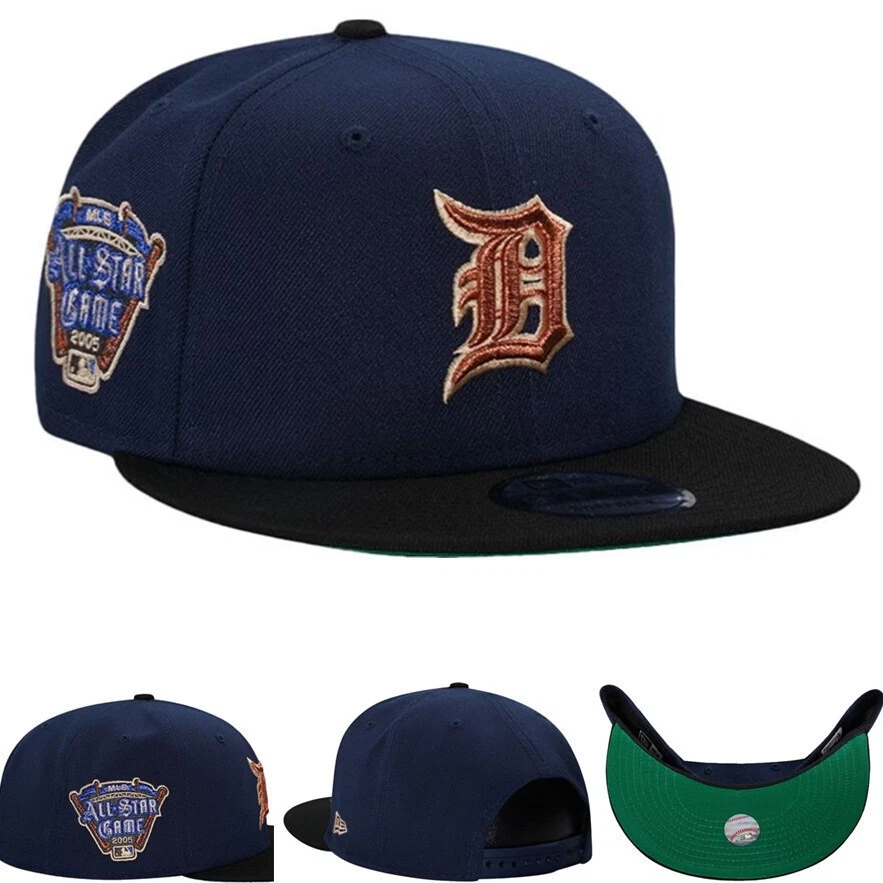 Detroit Tigers 2005 All‑Star Game Snapback Hat Navy Black Flat Brim Embroidered