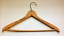 Hotel Embassy Miami Beach Florida Vintage Wood Clothes Hanger Clothier Tailor