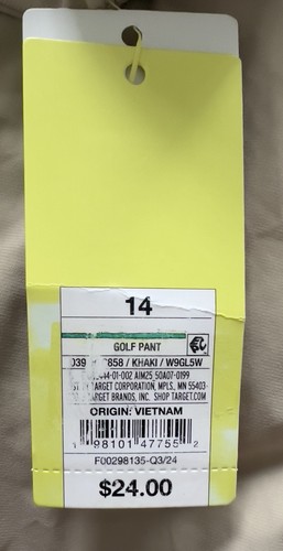 All In Motion Boys' Light Khaki Moisture-Wicking Golf Pants Sz:14 NWT $24 - Picture 5 of 7