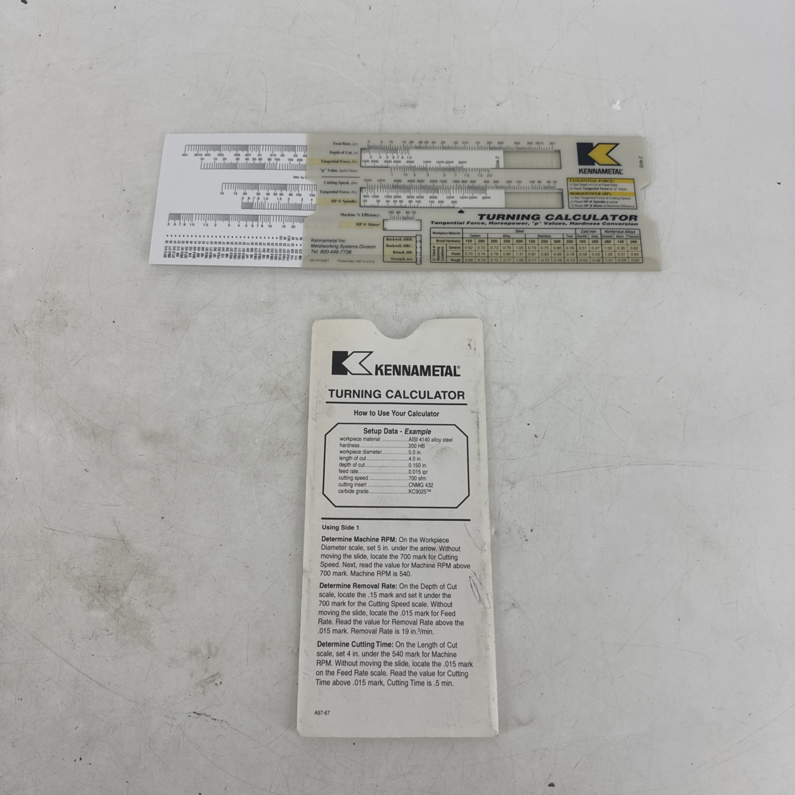 Vintage Kennametal Turning Caluclator 1997 With Sleeve