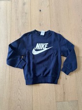 Nike Sweatshirt Youth XS Navy Blue Long Sleeve Crewneck Logo Pullover Sweatshirt