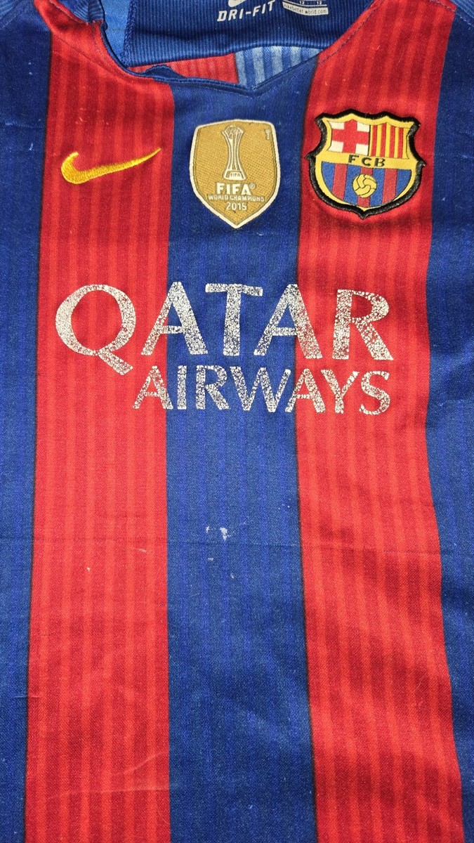 Nike FC Barcelona Lionel Messi Dri-Fit Soccer Jersey Size YOUTH 12