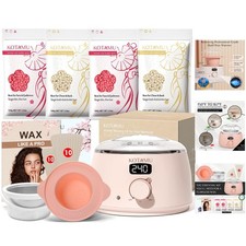 Salon-Quality Hair Removal Wax Kit for All Skin Types - Pink Hot Wax Warmer