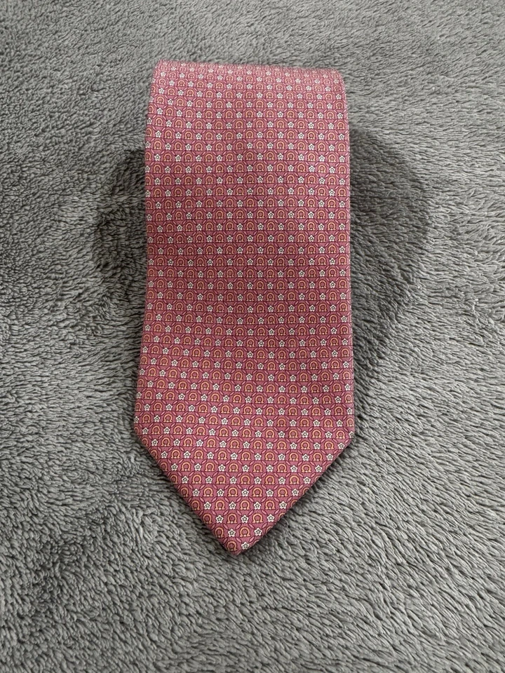 Corbata Salvatore Ferragamo 100% Seda Italia Rosa Foto 2 de 3