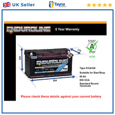 AGM Battery fits ASTON MARTIN DB11 VANTAGE DBX DB9 VANQUISH 019 AGM New