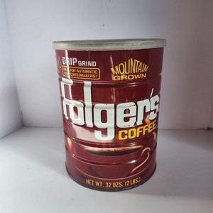 Vintage Folger's 32oz Coffee Can With Lid Empty