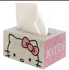 Sanrio Sanrio 1Pc Hello Kitty DIY Rhinestone Painted Tissue Box Sparkling Round