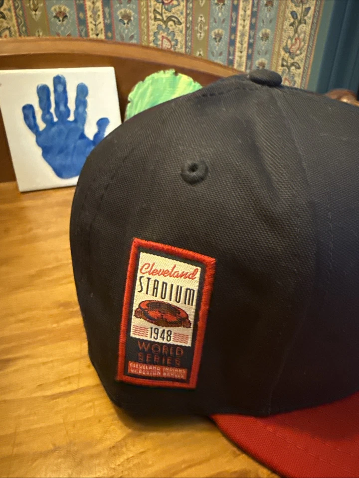 MLB Cleveland Indians 1948 World Series Patch New Era 59Fifty 7 1/8 Hat NWOT - Image 2 of 4