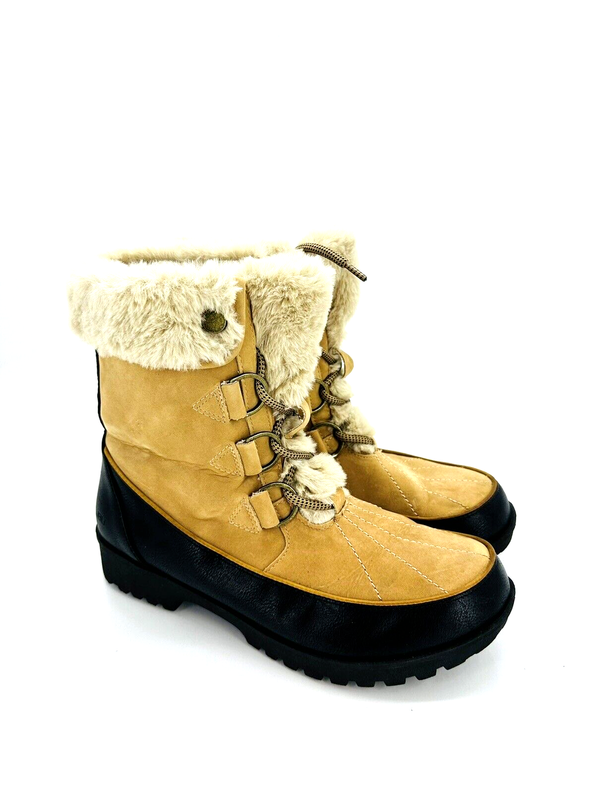 JBU by JAMBU SOUTHGATE Waterproof Faux FurCuff Boot TAN, US 8M *USED