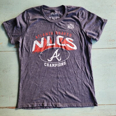 Women's Majestic MLB Atlanta Braves 2021 NLCS Champs T-Shirt Sz 2XL  Made in USA