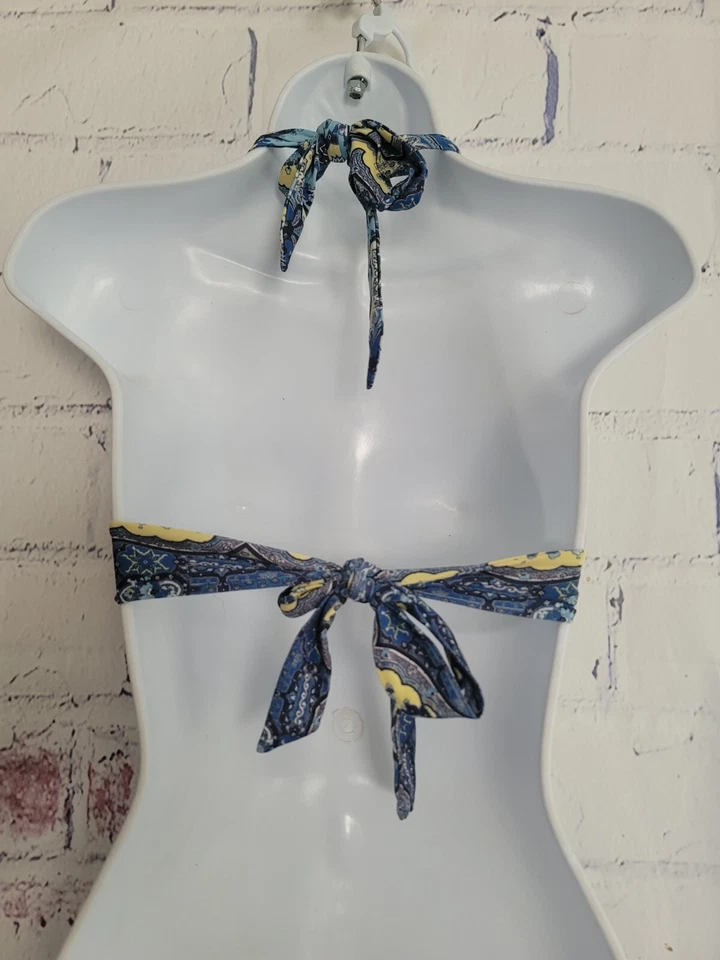 Becca by Rebecca Virtue Multicolor Halter Tie Bikini Top Small Metal Medallion - Image 4 of 4