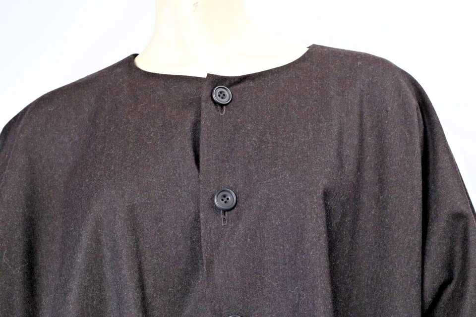 ESKANDAR  Vtg Wool Button Down Short Light Jacket Brown  Cover Top  Size 1 - Image 4 of 4
