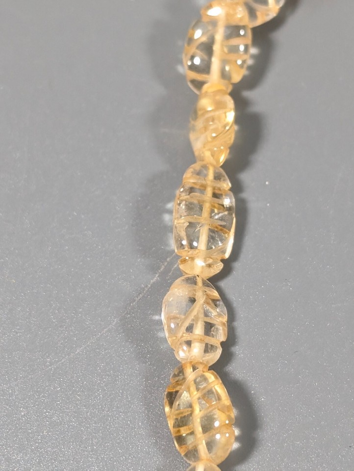Amber Color Stone Etched Oval Beaded 1/20 12k Gold Filled Clasp