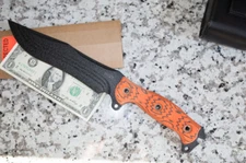 BUSSE COMBAT VARSITY EDITION BURP .22"  BLACK BLADE, ORANGE & BLACK G10