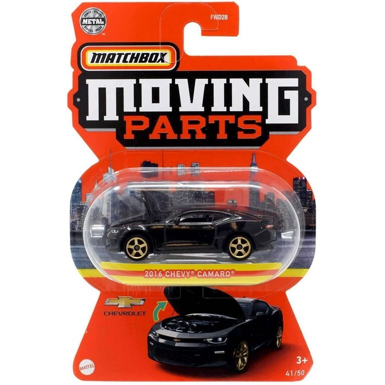 2016 Chevy Camaro Black Matchbox Moving Parts 2022 MB1139 1/64
