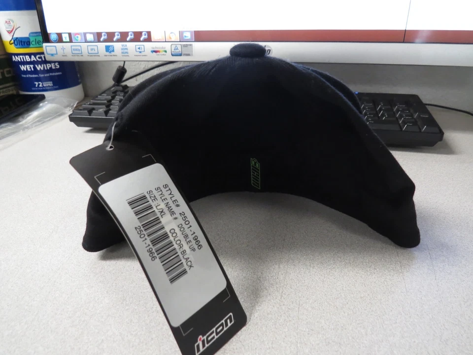 Nuevo de Lote Antiguo Icon Negro Premium 210 Ajustado Doble Ajuste Flex Sombrero Grande/XL 2501-1966 Foto 4 de 4