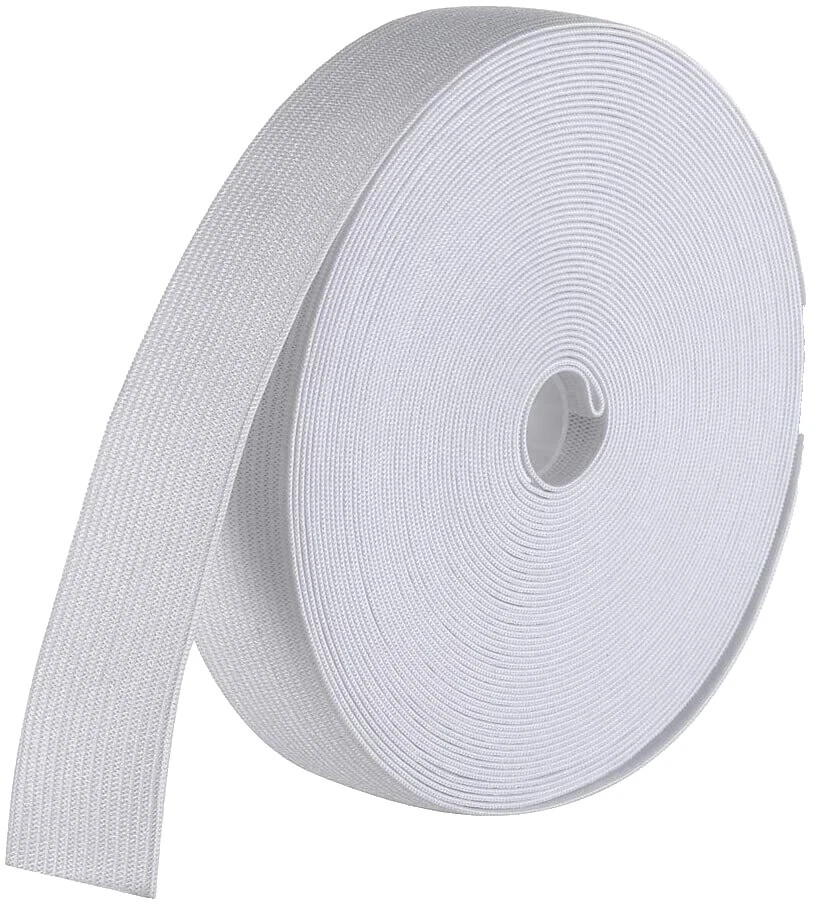 Adornos de costura elástica blanca de poliéster