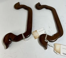 Vintage Pair (2) Wood Purse Handles Crafts Macrame Bags 7” Wide