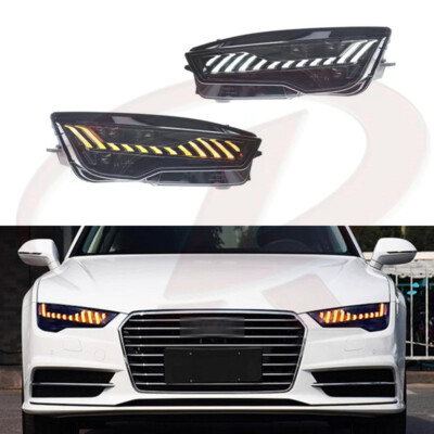 For Audi A7 C7 RS7 2011-2018 Sequential Turn LED Headlights Front