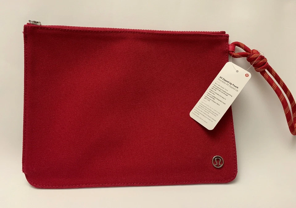 Lululemon All Zipped Up Pouch *SE NWT RUBR Ruby Red Gym Canvas Wristlet Bag