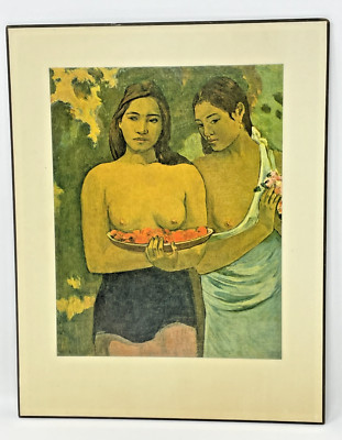Vintage Tahitian Women Paul Gauguin Print On Board Luminart Ready to Hang 11x14''