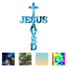 Jesus Saved Christian Cross - Decal Sticker - Multiple Patterns  Sizes ebn3982