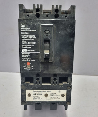 Westinghouse MCP03150R Motor Circuit Protector 600vac 3 Pole Cu/Al 228p970h03