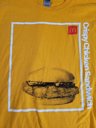 MCDONALDS YELLOW T-SHIRT CRISPY CHICKEN SANDWICH SZ LARGE - Picture 2 of 4