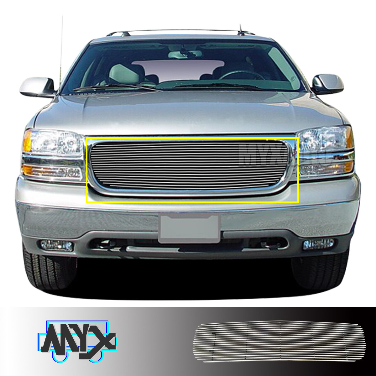 Fits 2001-2006 GMC Yukon/Yukon Denali/1999-2002 Sierra Billet Grille Upper Grill