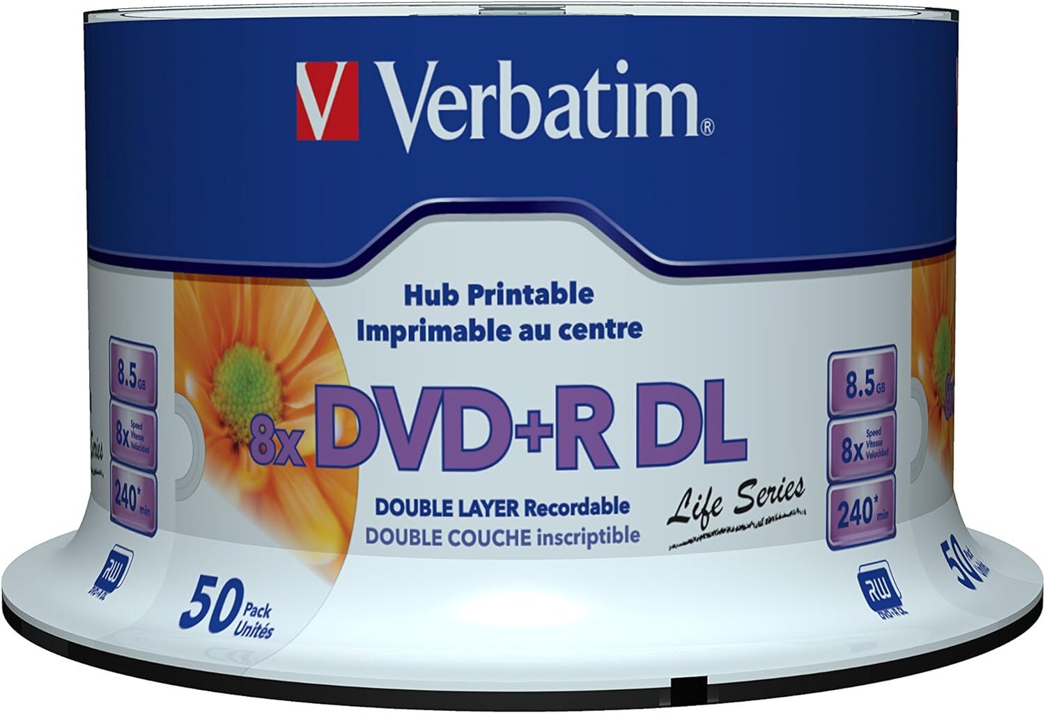 Verbatim DVD double layer DVD+R DL 8.5 GB/ 240 min. 8x, fully printable