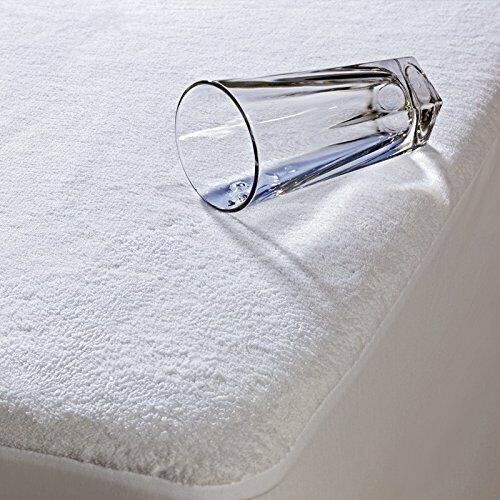 Terry Cotton 200 GSM 100% Waterproof Full/Queen Size White Mattress Protector   - Picture 1 of 12