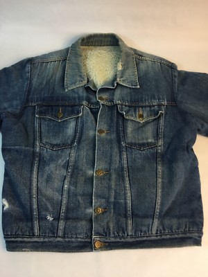 Vintage Dallas Jeans Jacket Men's L Sherpa Lined Denim Coat | eBay
