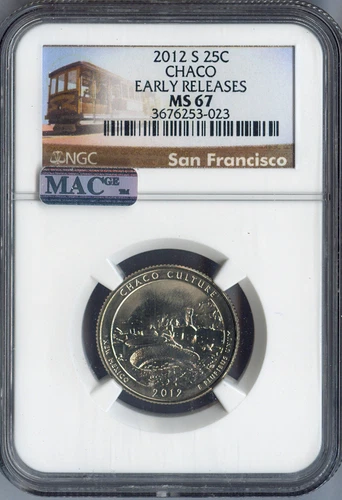 2012-S Chaco  Quarter NGC MS67 Early Release MAC Quality